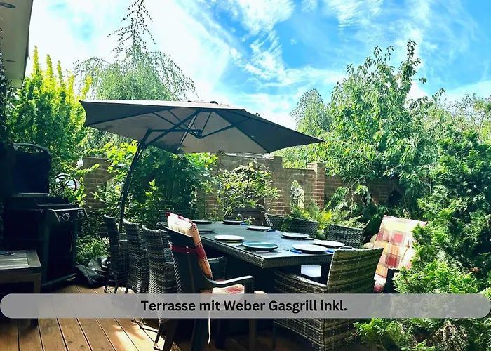Of Africa - Einzigartige Themenzimmer, Eingezaeunten Garten, Sauna, Whirlpool & Kamin, Hunde Willkommen, Gasgrill, Voll Ausgestattete Kueche, Grosser Essbereich, Hamburg & Stade In Der Naehe Hollern-Twielenfleth
