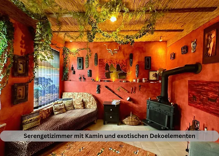 Of Africa - Einzigartige Themenzimmer, Eingezaeunten Garten, Sauna, Whirlpool & Kamin, Hunde Willkommen, Gasgrill, Voll Ausgestattete Kueche, Grosser Essbereich, Hamburg & Stade In Der Naehe * Hollern-Twielenfleth