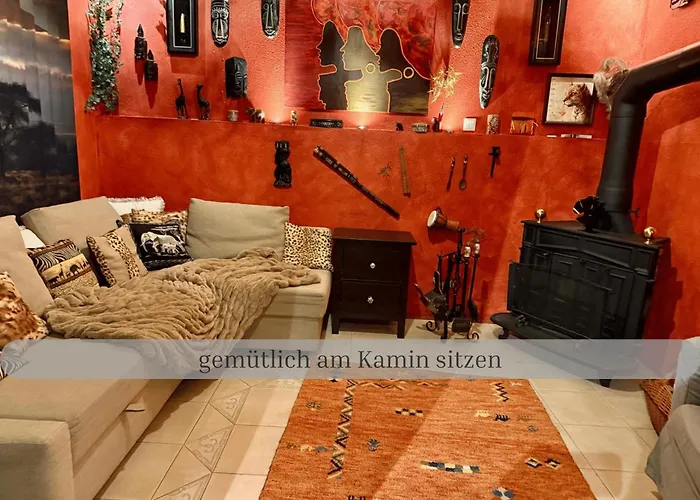 Semesterbostad Of Africa - Einzigartige Themenzimmer, Eingezaeunten Garten, Sauna, Whirlpool & Kamin, Hunde Willkommen, Gasgrill, Voll Ausgestattete Kueche, Grosser Essbereich, Hamburg & Stade In Der Naehe